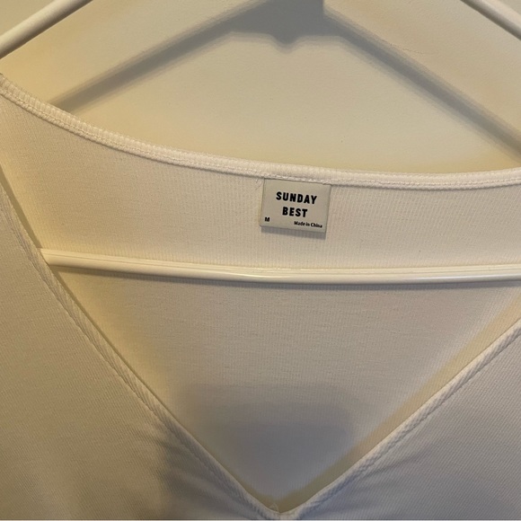 Sunday best vida top shirt blouse never worn NTW m white long sleeve coquette - Picture 10 of 10